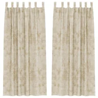 Zasłony - vidaXL Zasłona z zasłonami 2 pcs Kremowy 260 x 140 cm Aksamit - miniaturka - grafika 1