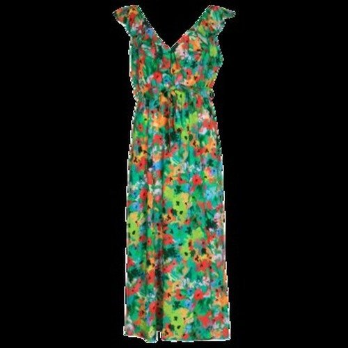 Sukienka damska długa w kwiaty rozmiar 42/44 zielona