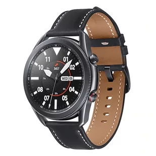 Opaska Pasek Bransoleta Leather Samsung Watch 46Mm 3 45Mm Gear S3 Huawei Watch Gt Gt2 2E Pro Gt3 Amazfit Gtr 2 2E Garmin Venu 2 Vivoavtive 4 Czarna - Akcesoria do smartwatchy - miniaturka - grafika 1