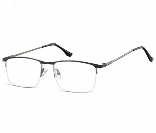 Sunoptic Okulary zerówki korekcyjne Prostokątne Żyłkowe 892A czarno-grafitowe - Okulary korekcyjne, oprawki, szkła - miniaturka - grafika 1