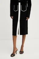 Spódnice - Karl Lagerfeld spódnica kolor czarny midi ołówkowa A3W12023 - miniaturka - grafika 1