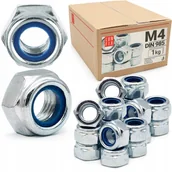 Śruby i nakrętki - Nakrętka samokontrująca M4 samohamowana z wkładką ocynk DIN 985 1kg - miniaturka - grafika 1