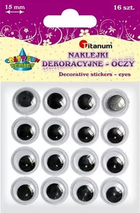 Hasta Ozdoba dekoracyjna Oczy 15mm samoprzylepna 339505 Pbh Op16szt - Przybory szkolne - miniaturka - grafika 2