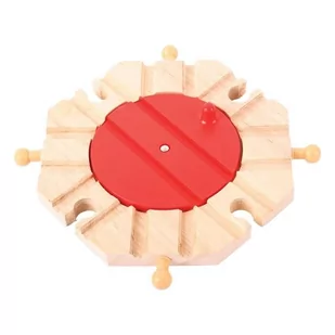 BigjigsRail Obrotnica na 8 torów do kolejki drewnianej - Kolejki i akcesoria - miniaturka - grafika 1