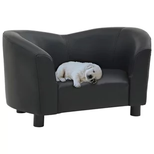 Vidaxl Sofa dla psa, czarna, 67x41x39 cm, sztuczna skóra - Legowiska dla psów - miniaturka - grafika 1