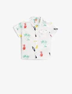 Bluzki dla niemowląt - KOTON Tropical Printed Short Sleeve Koszulka Bawełna Chłopcy, White Design (05u), 18-24 miesi?cy - grafika 1