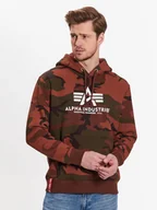 Bluzy męskie - Alpha Industries Bluza Basic 178312C Brązowy Regular Fit - miniaturka - grafika 1