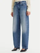 Spodnie i spodenki dla dziewczynek - Tommy Hilfiger Jeansy WW0WW48535 Niebieski Barrel Fit - miniaturka - grafika 1