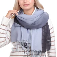 Apaszki i szaliki damskie - Szalik Damski Floral Breeze Czarno-Szary - miniaturka - grafika 1