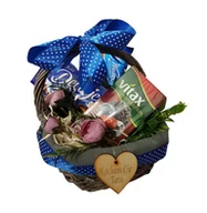 Zestawy upominkowe - Poczta Upominkowa, kosz prezentowy Szaraczek z Delicjami - miniaturka - grafika 1