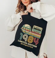 Torby i wózki na zakupy - Czarna torba na 40 urodziny - idealna na prezent na 40 -stkę - miniaturka - grafika 1