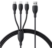 Kable USB - Baseus Kabel ultra-szybkiego ładowania USB-A do M+L+C 3.5A 0.8m Czarny - miniaturka - grafika 1