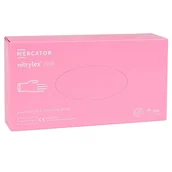 Rękawiczki jednorazowe - Mercator Medical, Różowe rękawiczki nitrylowe Pink, rozm. XL, 100 szt. - miniaturka - grafika 1