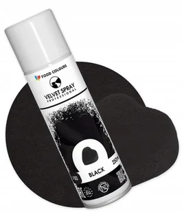 Barwnik spożywczy zamsz w sprayu czarny jadalny ozdoby velvet 250ml duży - Dodatki do ciast w proszku - miniaturka - grafika 1