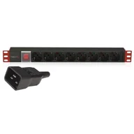 Listwy zasilające - Listwa zasilająca Techly Rackowa 19" 1U, 8 xSchuko/UNEL 3m. czarna - miniaturka - grafika 1