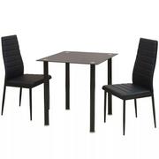Stoły z krzesłami - vidaXL Zestaw mebli do jadalni czarny, 3 elementy - miniaturka - grafika 1