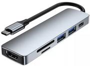 Huby USB - Hub Usb-C Adapter Hdmi 4K Usb 3.0 Sd Ft Pd Power Delivery 60W - miniaturka - grafika 1