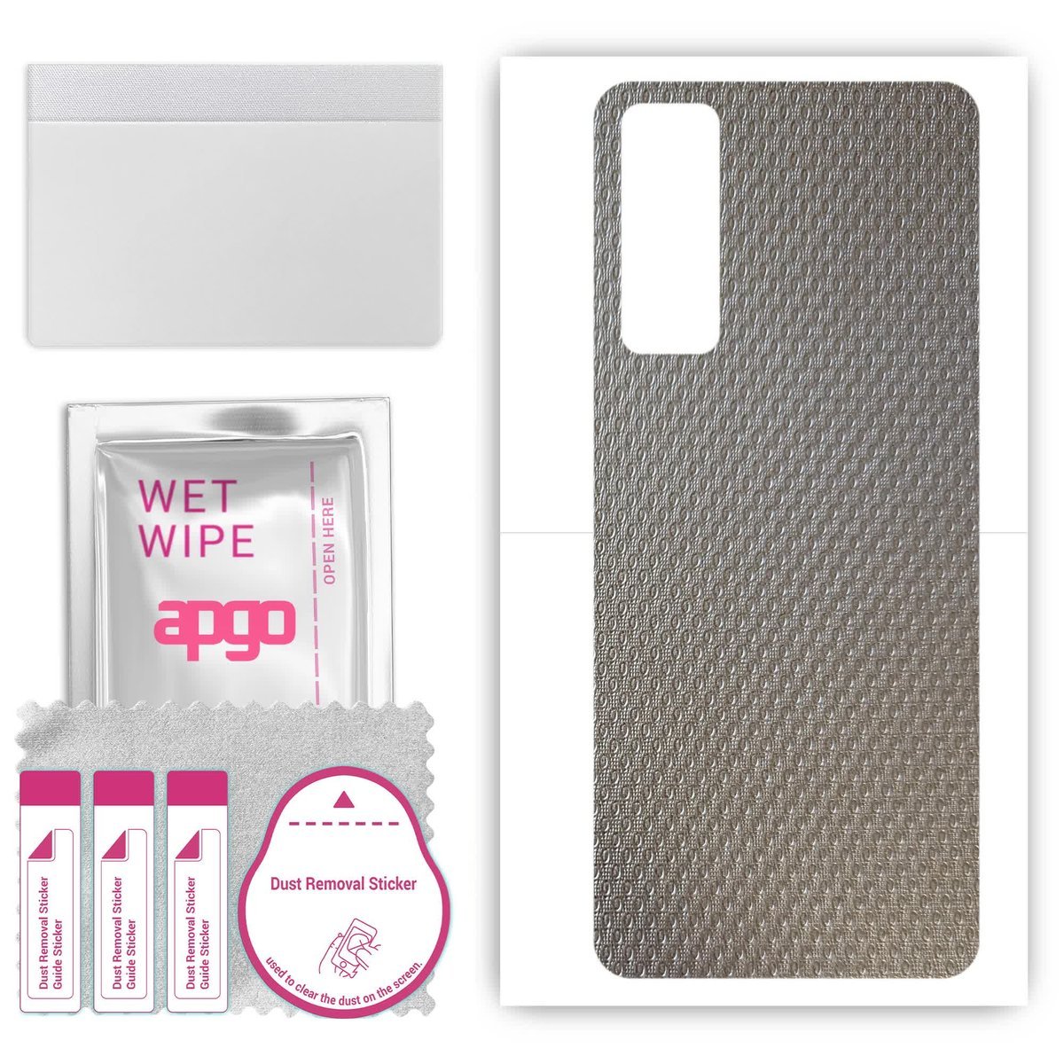 Folia naklejka skórka strukturalna na TYŁ do Tecno Camon 17 Pro - Aluminium krople - apgo SKINS