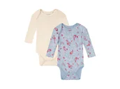 Body dla niemowląt - lupilu® Body niemowlęce z biobawełny, 2 sztuki (50/56, Biały-niebieski) - miniaturka - grafika 1
