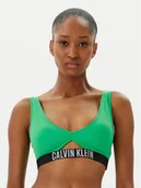 Stroje kąpielowe - Calvin Klein Swimwear Góra od bikini KW0KW02745 Zielony - miniaturka - grafika 1