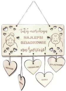 Zawieszka na dzień babci i dziadka z sercami - Dzień Babci i Dzień Dziadka - miniaturka - grafika 1