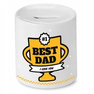 Skarbonki - SKARBONKA DLA TATY BEST DAD I LOVE YOU PREZENT z Nadrukiem ze Zdjęciem + Opakowanie na prezent (wzór 03) - miniaturka - grafika 1