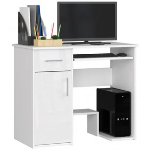 Białe biurko z szufladą pod komputer w połysku E0-E08 - Biurka Białe biurko z szufladą pod komputer w połysku E0-E08 - Biurka - miniaturka - grafika 1