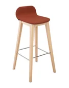 Taborety i hokery - Drewniany Hoker Malmo T 4HW z tapicerowanym siedziskiem - miniaturka - grafika 1