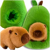 Maskotki i pluszaki - KAPIBARA W AWOKADO PLUSZAK ZABAWKA MASKOTKA PLUSZOWA PRZYTULANKA MIĘKKA 2W1 - miniaturka - grafika 1