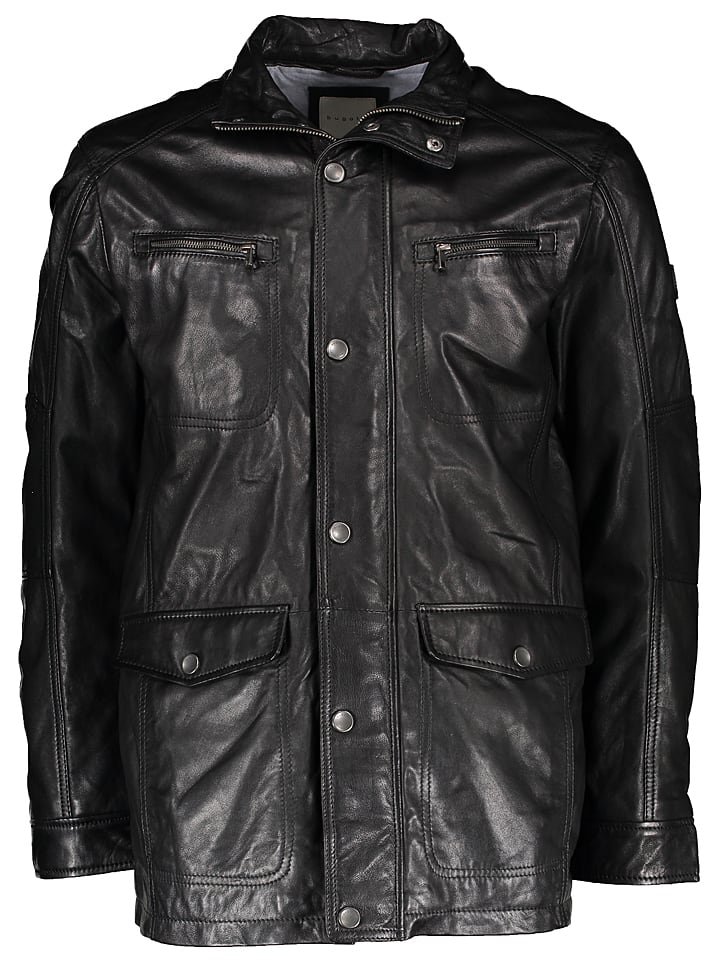 Bugatti Skórzana kurtka w kolorze czarnym