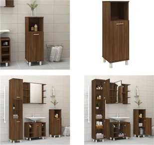 vidaXL Szafka łazienkowa brązowy dąb 30x30x95 cm materiał drewnopochodny - Szafka łazienkowa - Szafki łazienkowe - Meble łazienkowe - Meble łazienkowe - Szafki łazienkowe - miniaturka - grafika 1