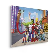Wyposażenie pokoiku dziecięcego - Komar Obraz na blejtramie - Spidey and His Amazing Friends Selfie - Rozmiar 40 x 30 cm - Obraz na płótnie, obraz, pokój dziecięcy, Marvel - miniaturka - grafika 1