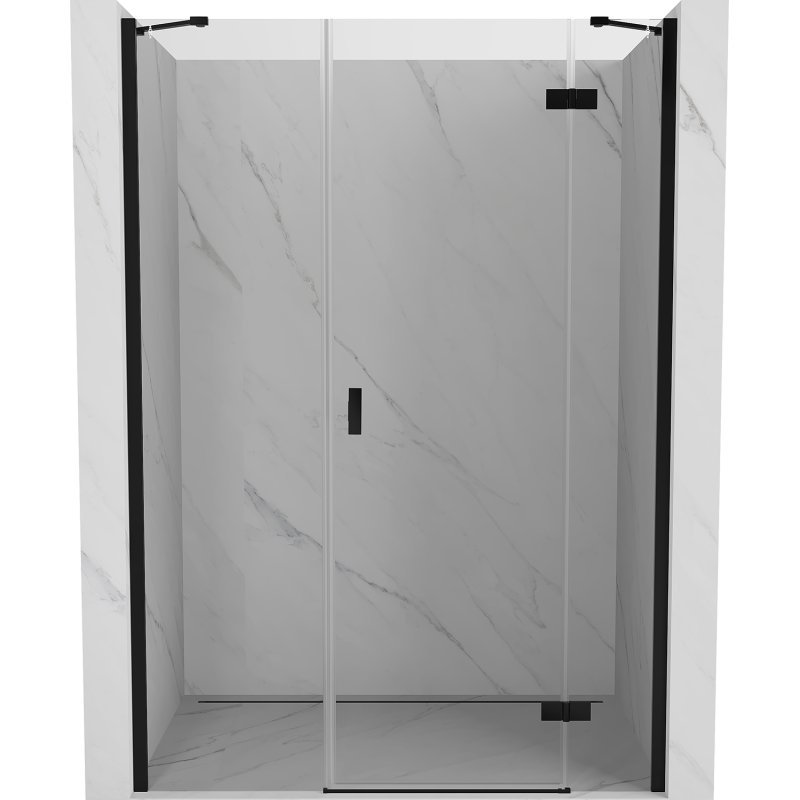 Mexen Mist-H drzwi prysznicowe uchylne prawe 130 cm, transparent, czarne - 8A5-130-001-70-00-P