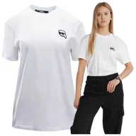 Koszulki i topy damskie - ﻿karl lagerfeld koszulka damska tshirt PREMIUM logo biała oversize r.S - miniaturka - grafika 1