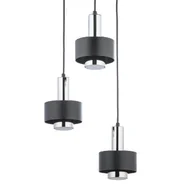 Lampy sufitowe - Kaskadowa lampa wisząca Rif 40717 Sigma industrialna czarna srebrna - miniaturka - grafika 1