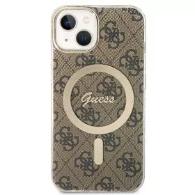 Guess 4G IML MagSafe na Apple iPhone 13 GUHMP13MH4STW Brązowy - Etui i futerały do telefonów - miniaturka - grafika 1