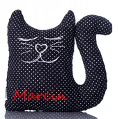 Kołdry i poduszki dla dzieci - Kot Poduszka Na Prezent Podróżna Z Imieniem - miniaturka - grafika 1