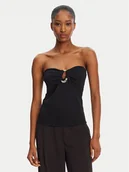 Koszulki i topy damskie - Patrizia Pepe Top 2M4460/J129-K103 Czarny Regular Fit - miniaturka - grafika 1