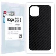 Folie ochronne do telefonów - Folia naklejka skórka strukturalna na TYŁ do Apple iPhone 12 mini -  Carbon Czarny - apgo SKINS - miniaturka - grafika 1