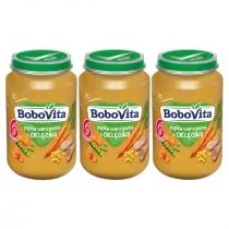 BoboVita Jarzynki z cielęciną i kluseczkami po 8 miesiącu Zestaw 3 x 190 g - Dania dla dzieci - miniaturka - grafika 1