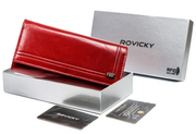Portfele - Skórzany portfel damski na karty z ochroną RFID Protect — Rovicky - miniaturka - grafika 1