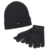 Czapki damskie - Zestaw Czapka i Rękawiczki Flag Pima Cotton Beanie & Gloves AM0AM12938 BDS (TH1225-a) Tommy Hilfiger - miniaturka - grafika 1