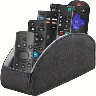 1 szt. 5-gniazdowy skórzany uchwyt na pilota, elegancki stojak na piloty do telewizora, organizer na biurko, szafka nocna, przechowywanie akcesoriów - Inne - miniaturka - grafika 1