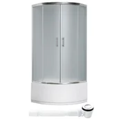 Kabiny prysznicowe - KABINA PRYSZNICOWA GŁĘBOKI WYSOKI WZMOCNIONY BRODZIK 44CM NAROŻNY 90X90CM Z SYFONEM - miniaturka - grafika 1