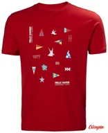 Koszulki męskie - Koszulka męska HELLY HANSEN SHORELINE 2.0 T-SHIRT - Red - miniaturka - grafika 1