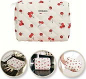 Kosmetyczki, organizery i kuferki - Kosmetyczka damska pikowana w wisienki 19cm x 24cm KS124 - miniaturka - grafika 1