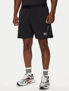 Reebok Szorty sportowe Certified Strength+Short IC1611 Czarny Regular Fit - Spodnie sportowe męskie - miniaturka - grafika 1
