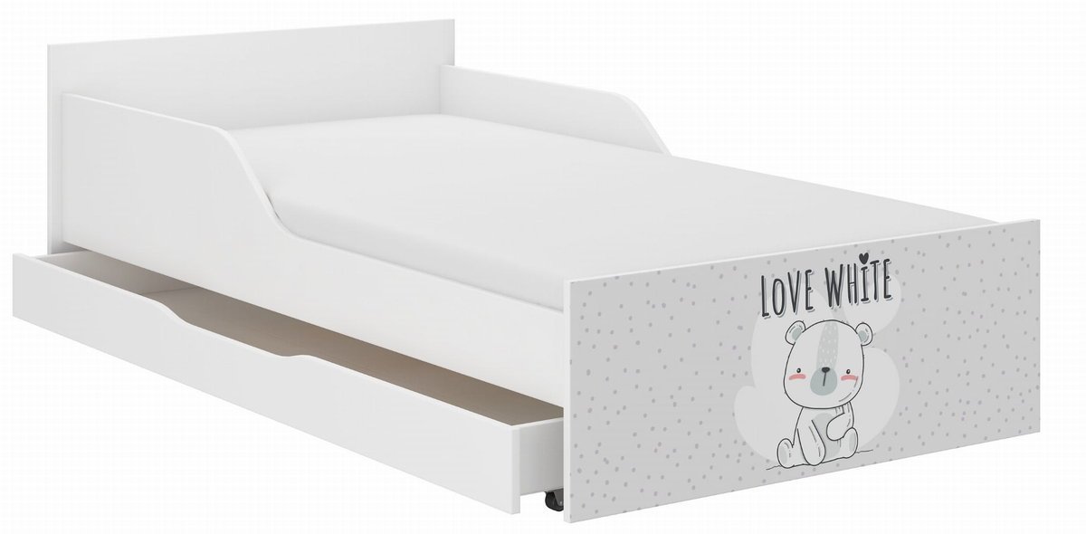Łóżko dziecięce PUFI 180x90 BIAŁY MISIU
