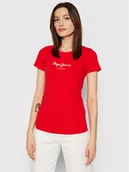 Koszulki i topy damskie - Pepe Jeans T-Shirt New Virginia PL505202 Czerwony Slim Fit - miniaturka - grafika 1