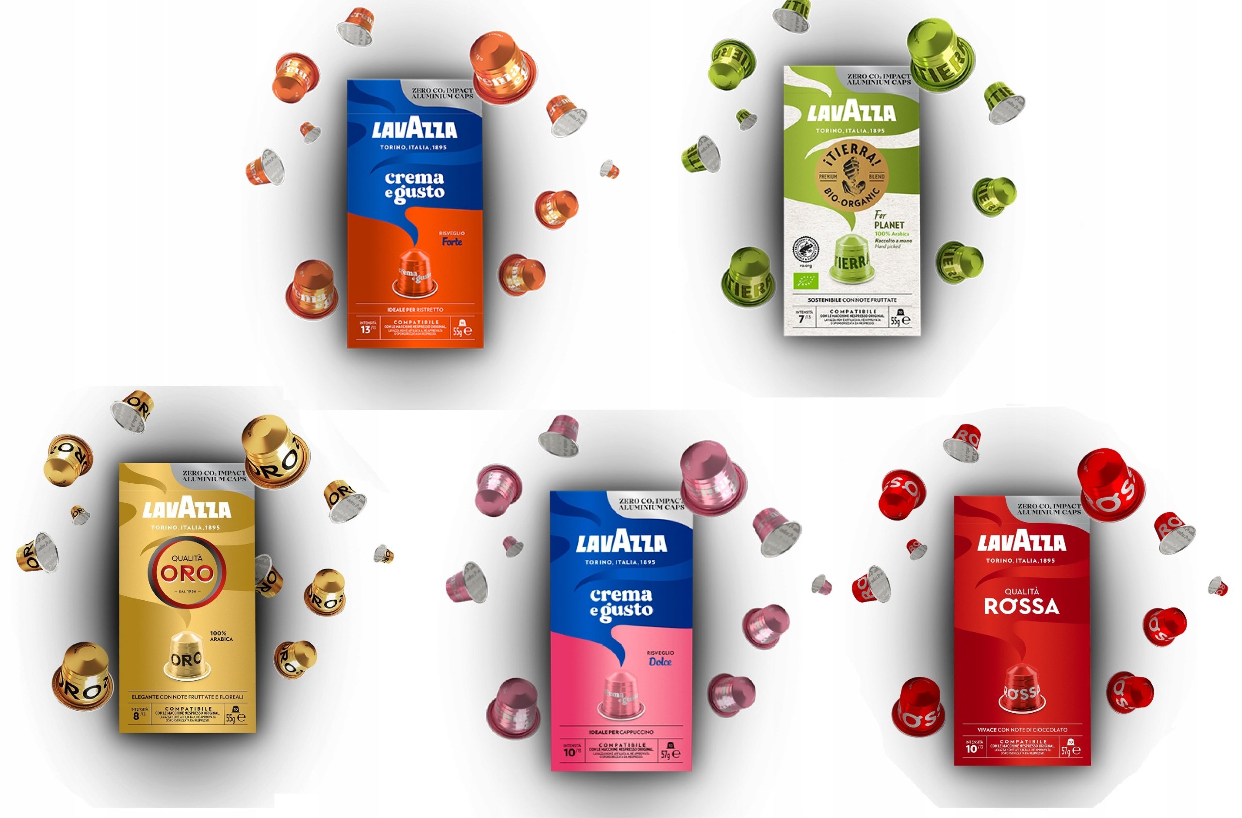 Kapsułki z kawą Lavazza kompatybilne z Nespresso Krups Delonghi Mix